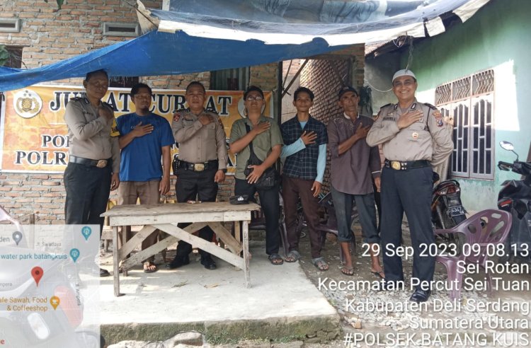 Antusias Warga Sambut Polsek Batang Kuis Dalam Kegiatan Jumat Curhat