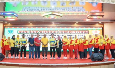 Bupati Rohil dan Ratusan Peserta Mengikuti Koni Cup Aerobic Competition se-Kabupaten