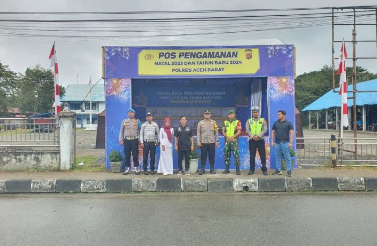 Prajurit Kodim 0105/Aceh Barat Perkuat Pos Pengamanan Natal & Tahun Baru 2024