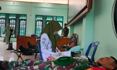 Sambut HUT TNI ke-79, Kodim 0107 Aceh Selatan Gelar Donor Darah Massal