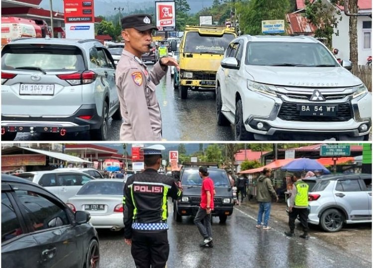 Hari ke-5 Lebaran Antisipasi Lalu Lintas, Kapolres Solok Terjunkan 71 Personil ke Titik Rawan Macet
